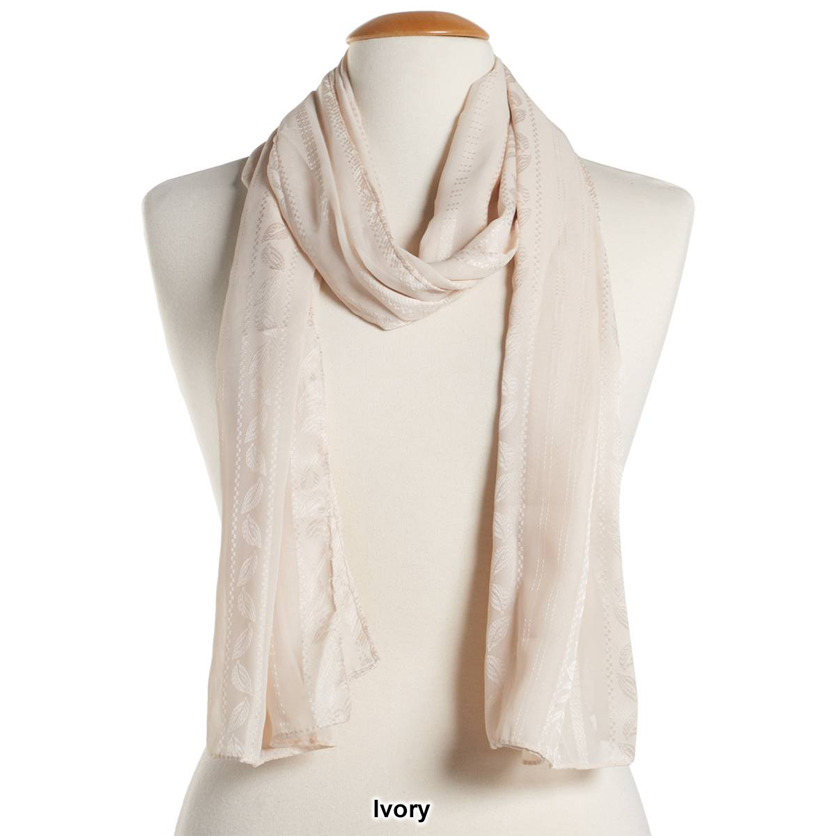 Womens Renshun Solid Leaf Pashmina Oblong Scarf