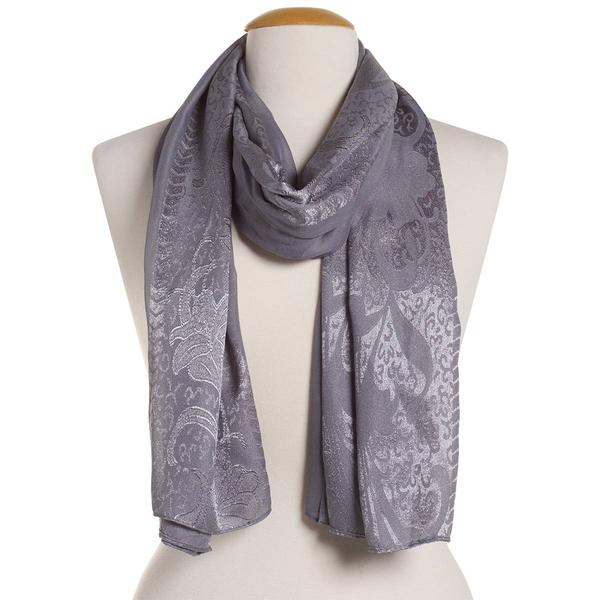 Womens Renshun Solid Pashmina Oblong Scarf - Grey alternate view