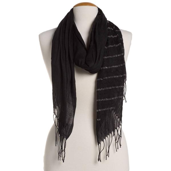 Womens Renshun Solid Bead Stripe Oblong Scarf alternate view