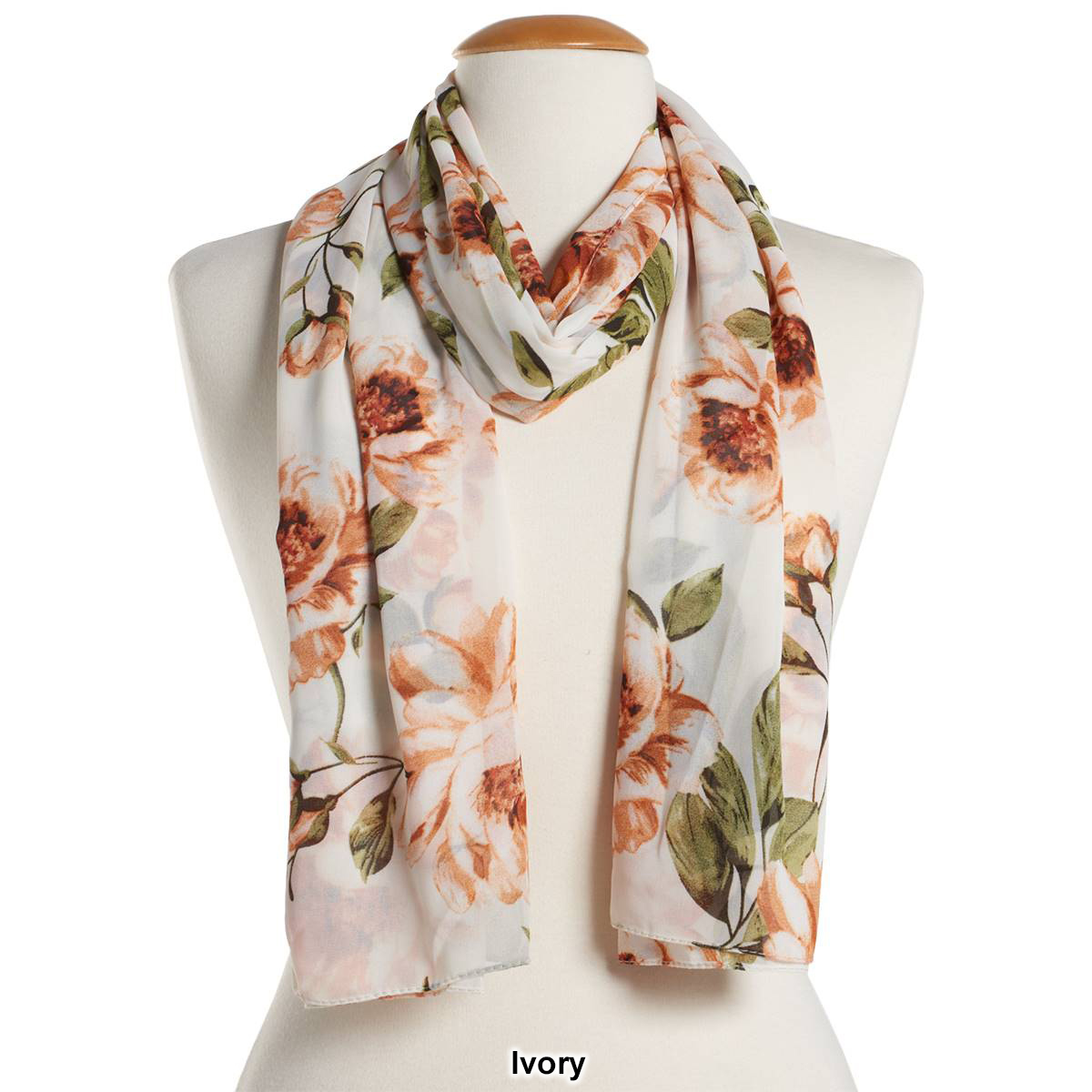 Womens Renshun Small Floral Oblong Scarf