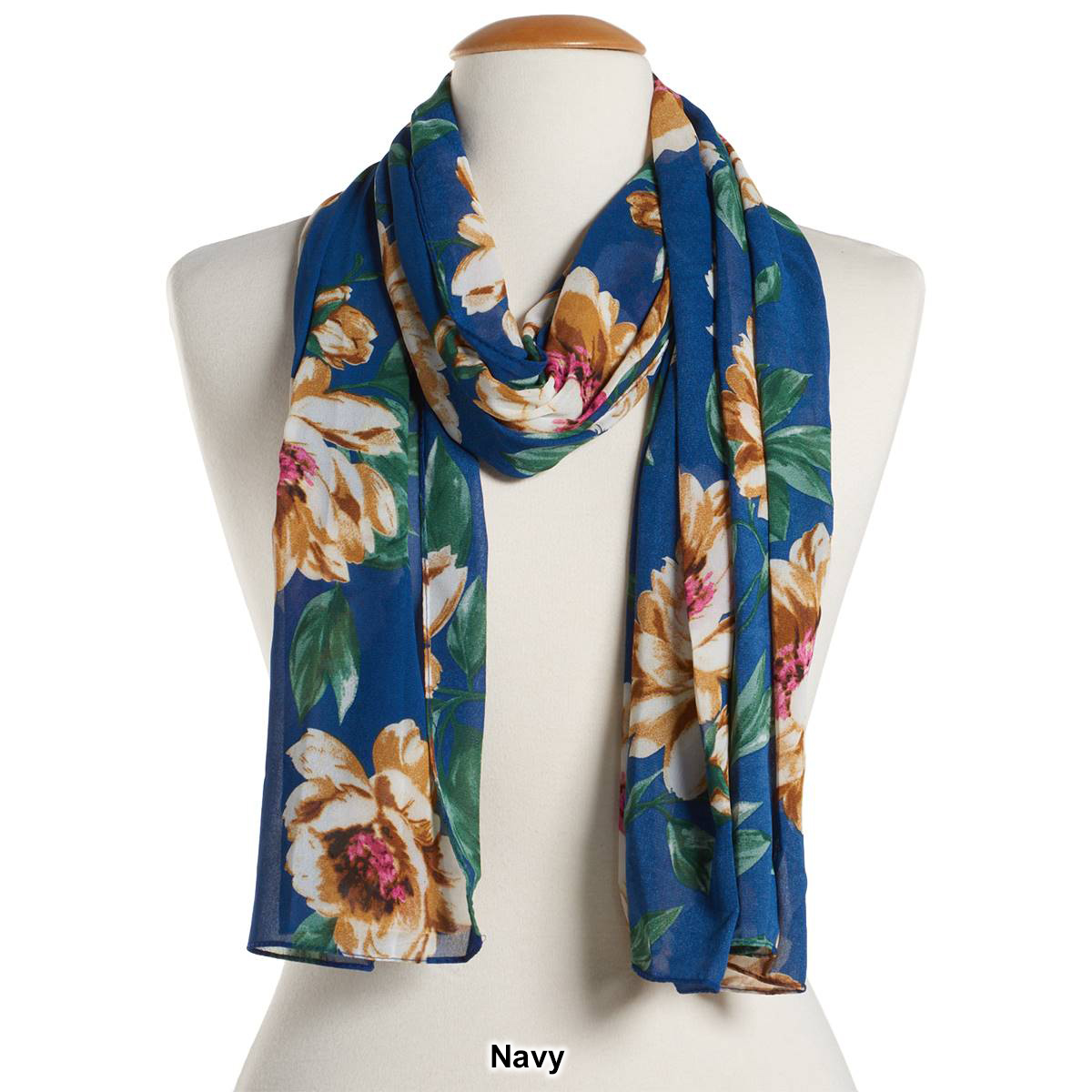 Womens Renshun Small Floral Oblong Scarf