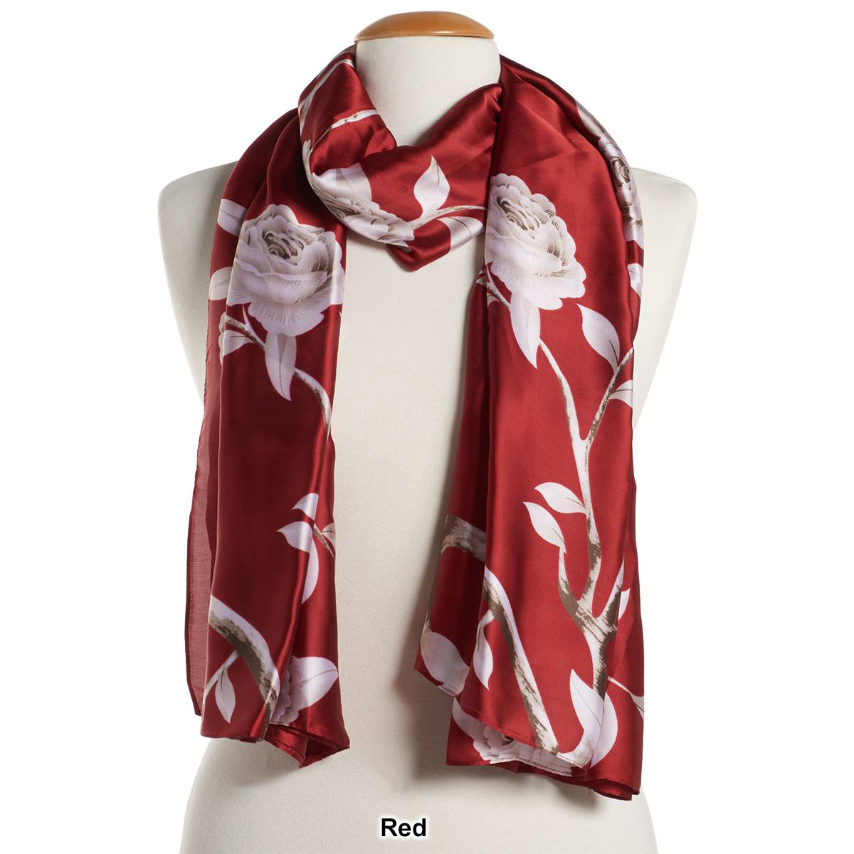 Womens Renshun Tonal Floral Silk Oblong Scarf