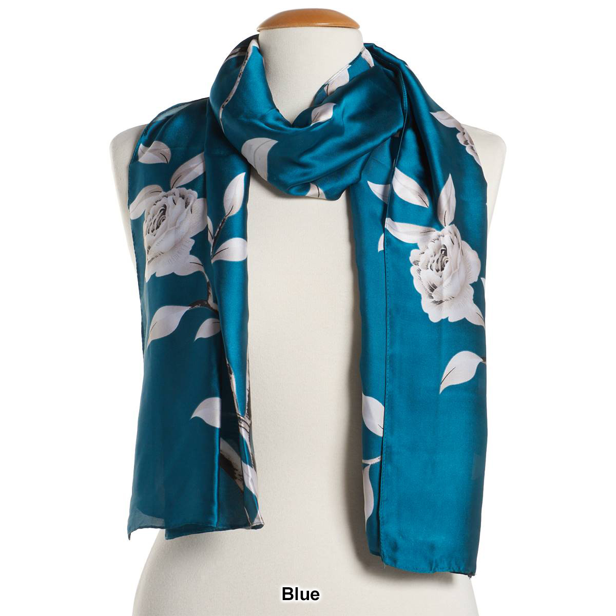 Womens Renshun Tonal Floral Silk Oblong Scarf