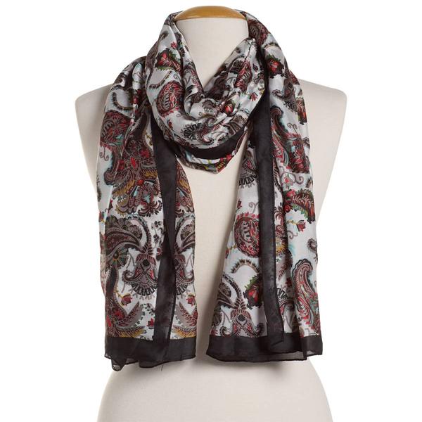 Womens Renshun Floral Silk Oblong Scarf alternate view