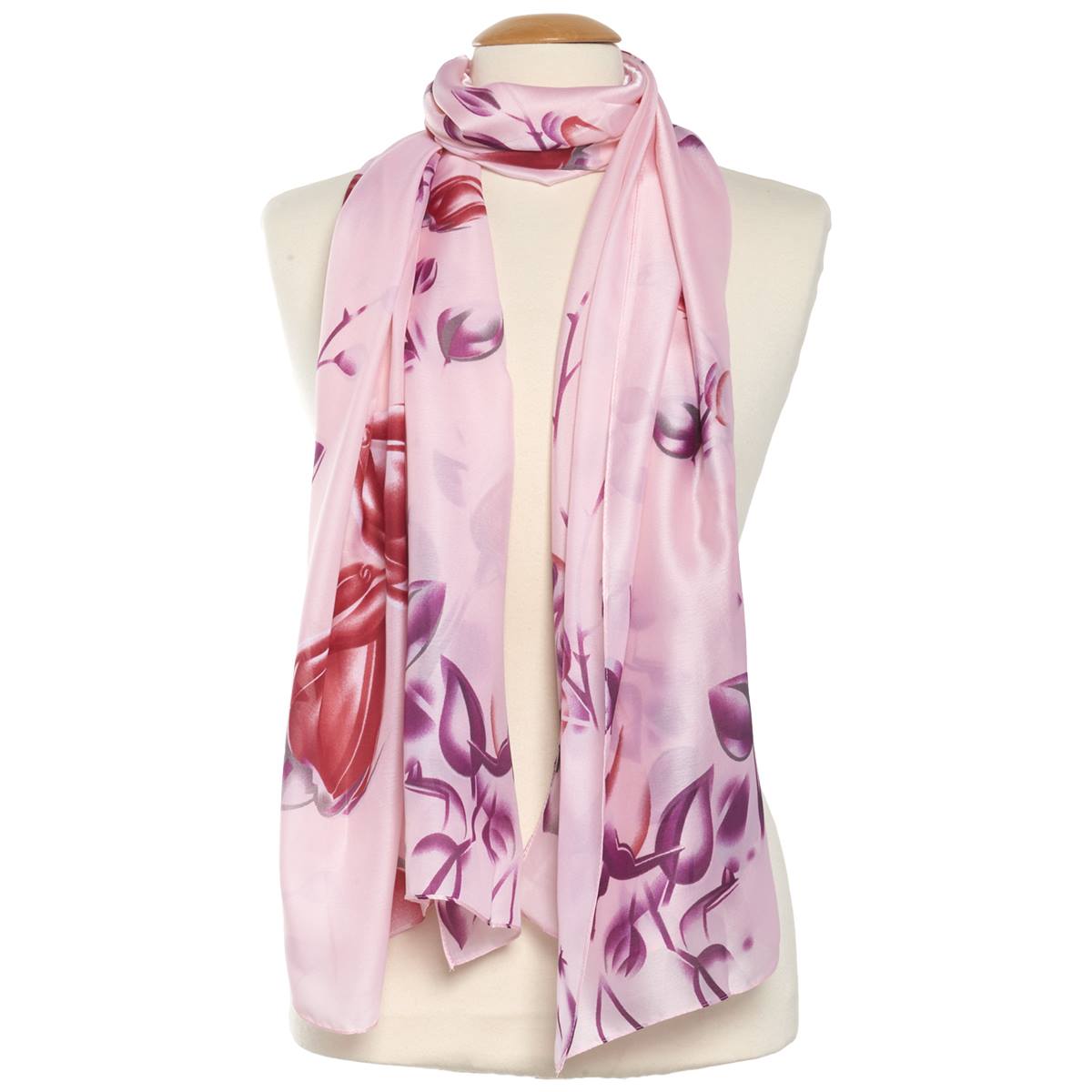 Womens Renshun Flowers And Vines Oblong Scarf