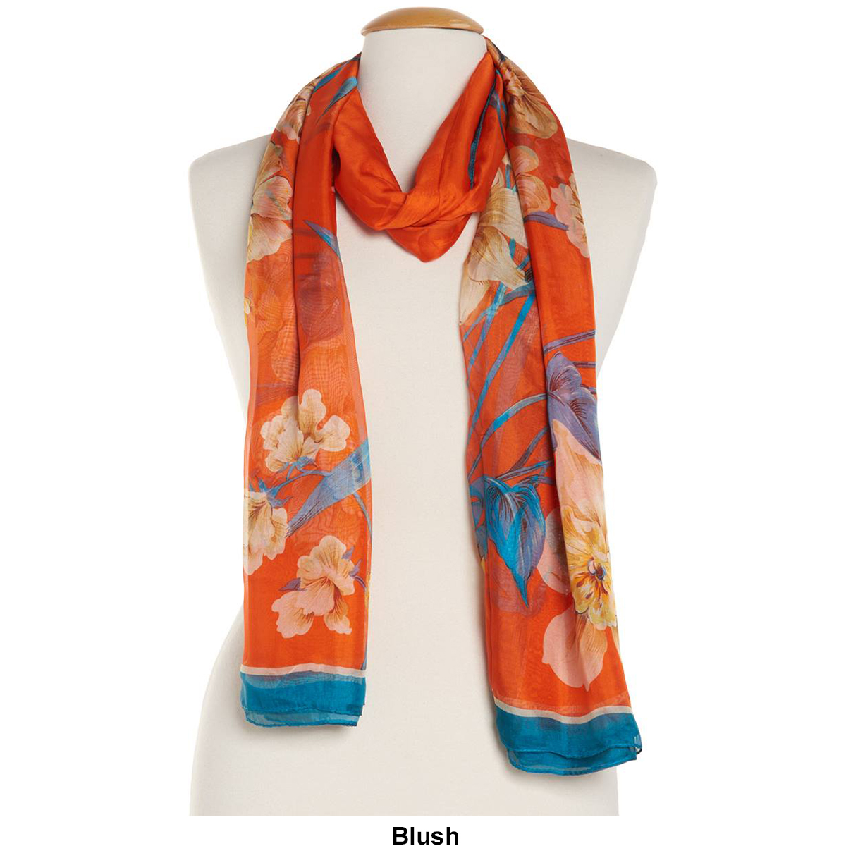 Womens Renshun Oversized Watercolor Silk Chiffon Oblong Scarf