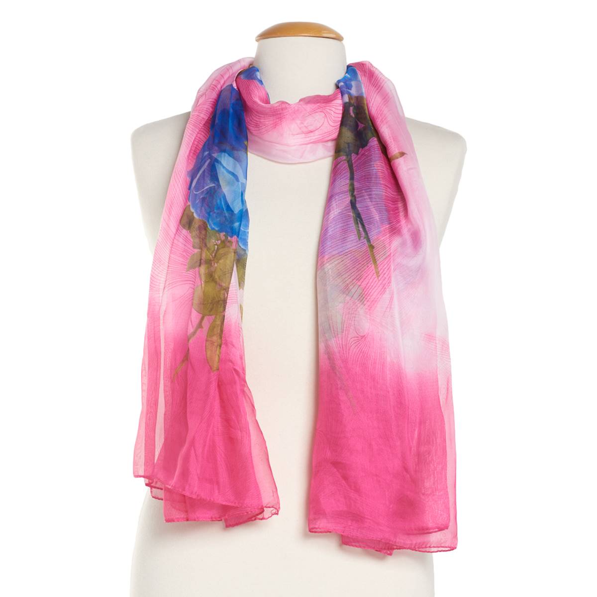 Womens Renshun Oversized Silk Feel Tulip Scarf