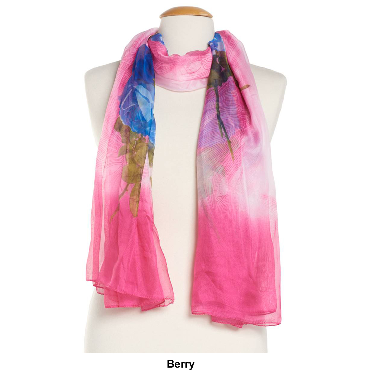 Womens Renshun Oversized Silk Feel Tulip Scarf