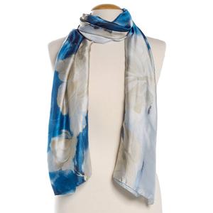 Womens Renshun Light Blue Floral Oblong Scarf alternate view
