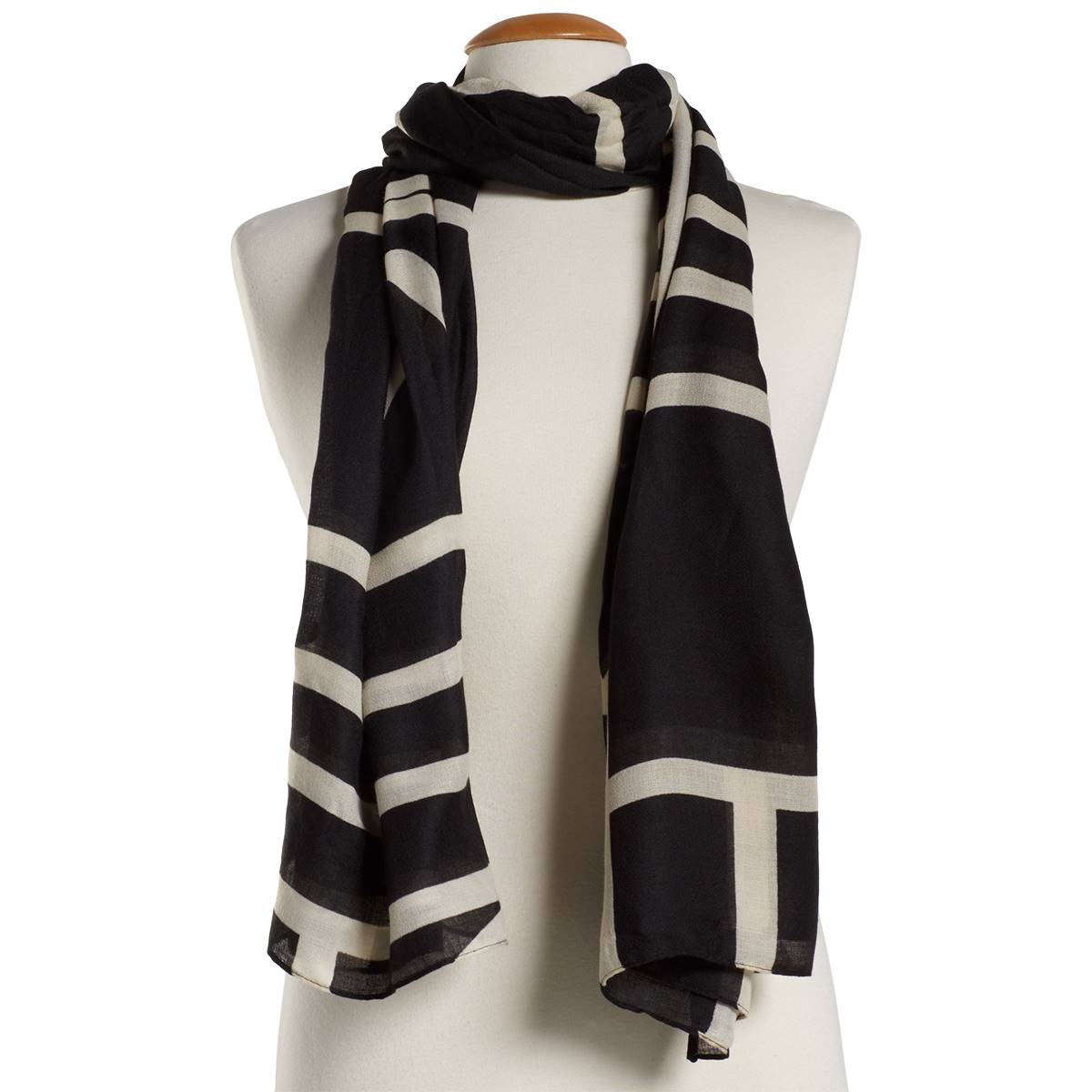 Womens Renshun Large Stripe/Geo Oblong Scarf