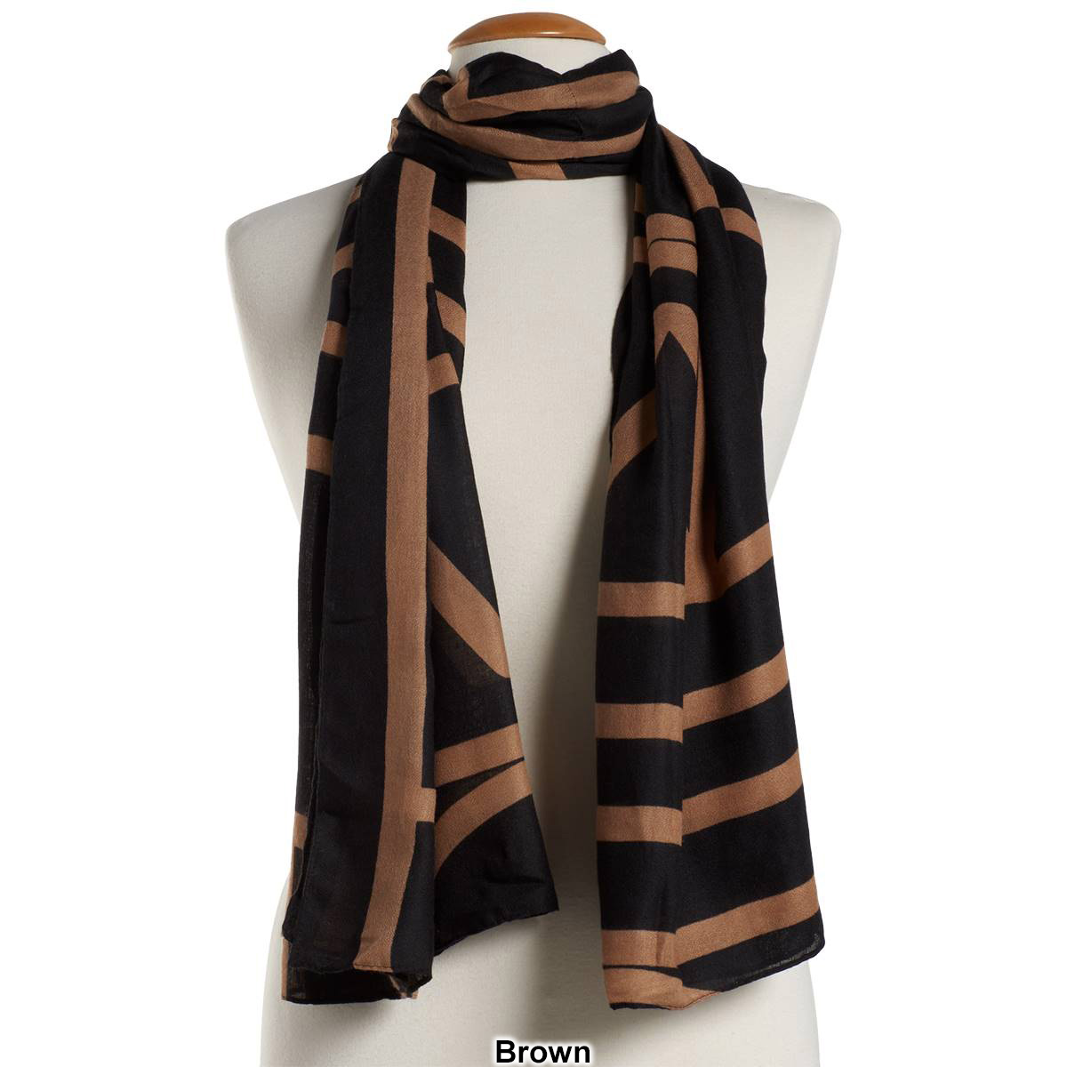 Womens Renshun Large Stripe/Geo Oblong Scarf