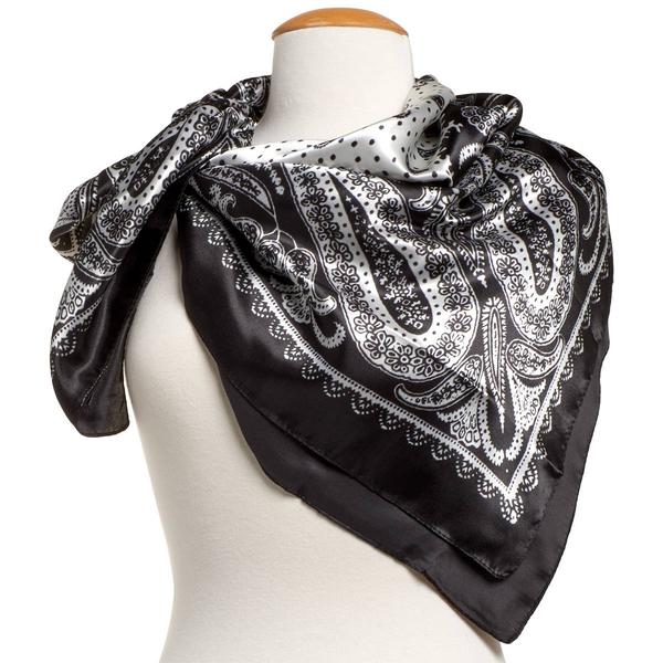 Womens Renshun Silk Paisley Square Scarf alternate view