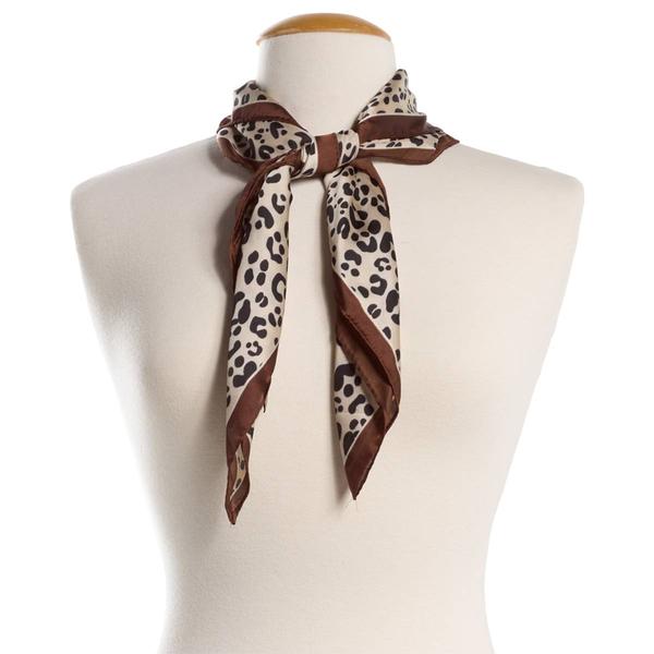 Womens Renshun Leopard Square Scarf