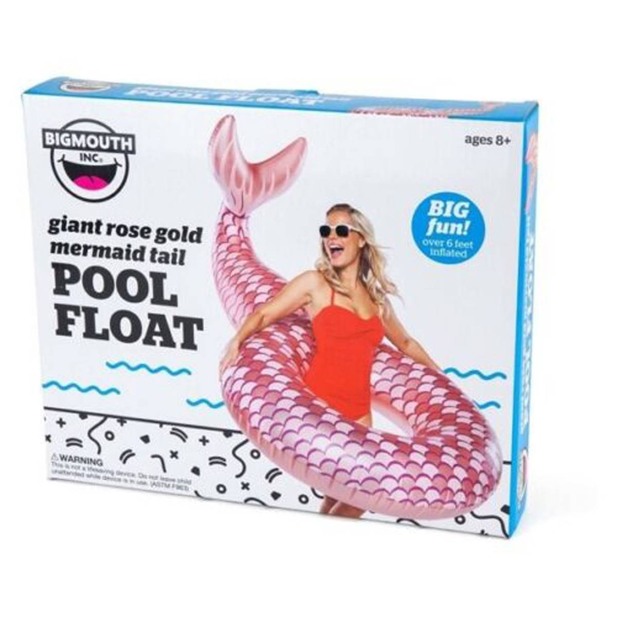 Big Mouth Rose Gold Mermaid Tail Pool Float