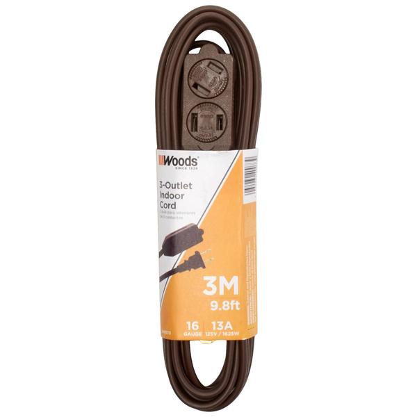 Woods 9.8ft. 3-Outlet Indoor Extension Cord