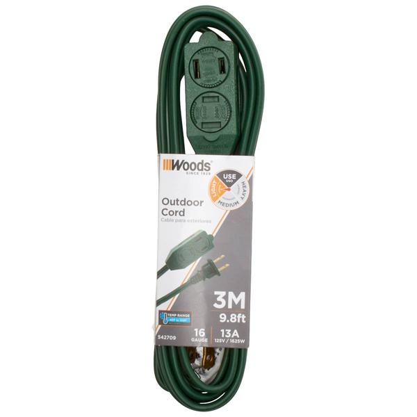 Woods 9.8ft. 3-Outlet Outdoor Extension Cord