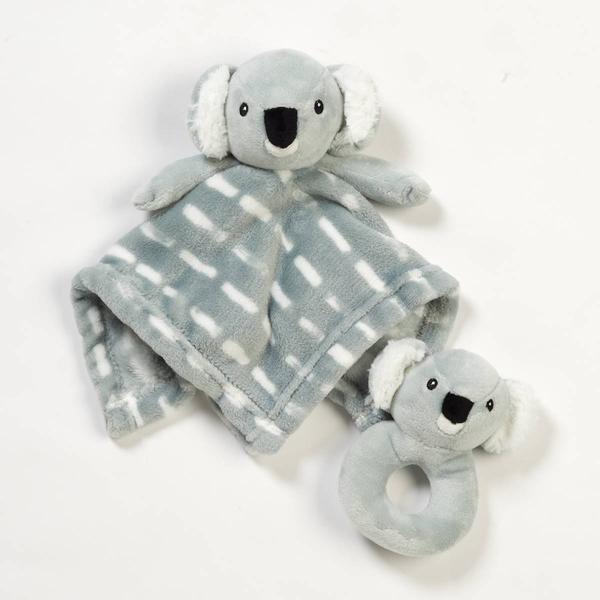 Lila & Jack Koala Lovey & Rattle Set