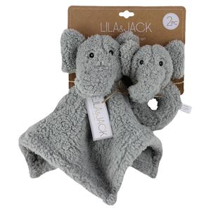 Lila & Jack 2pc. Elephant Plush Lovey & Rattle Set alternate view