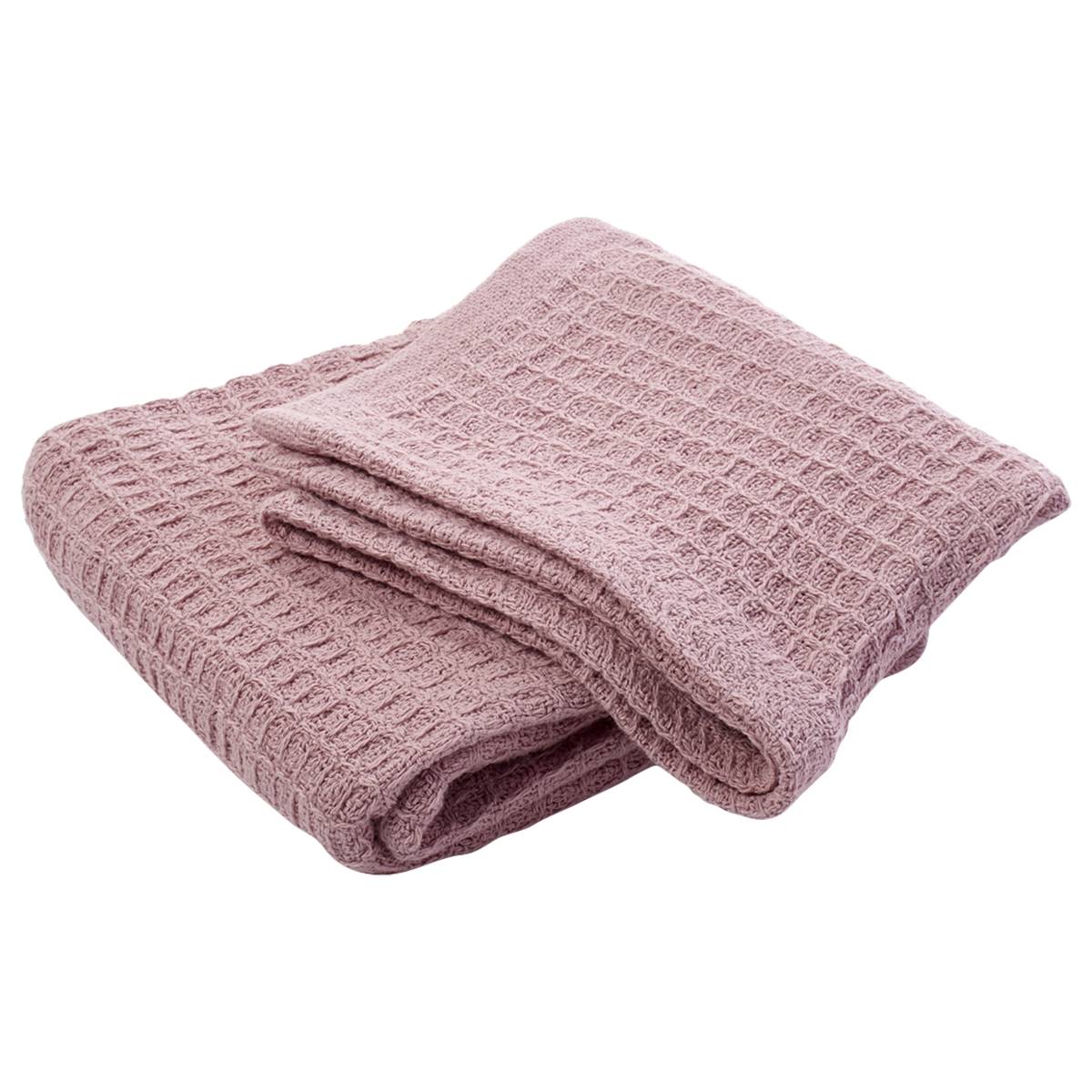 Lila & Jack Mauve Cotton Waffle Blanket