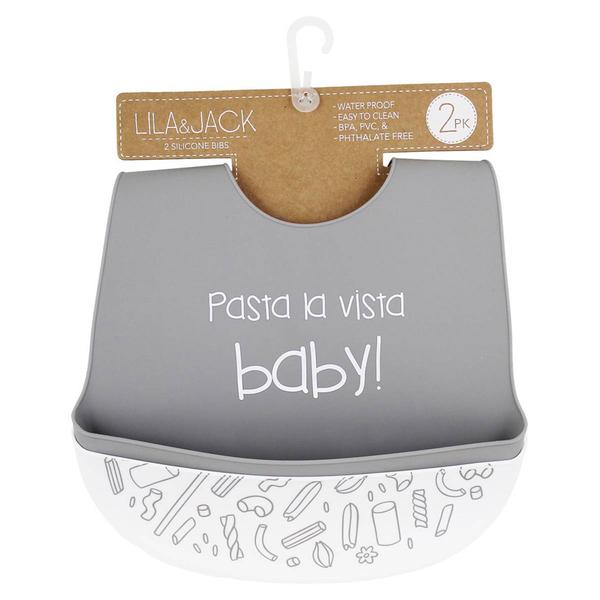 Baby Unisex Lila & Jack 2pk. Pasta La Vista Baby Silicone Bibs alternate view