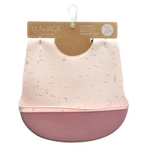 Baby Girl Lila & Jack 2pk. Pink Confetti & Solid Silicone Bibs