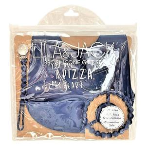 Baby Boy Lila & Jack 3pc. Pizza My Heart Feeding Accessories Set
