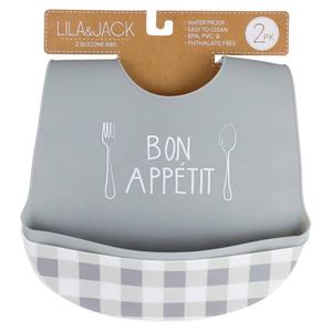Baby Unisex Lila & Jack 2pk. Bon Appetit Silicone Bibs
