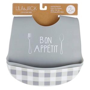 Baby Unisex Lila & Jack 2pk. Bon Appetit Silicone Bibs alternate view
