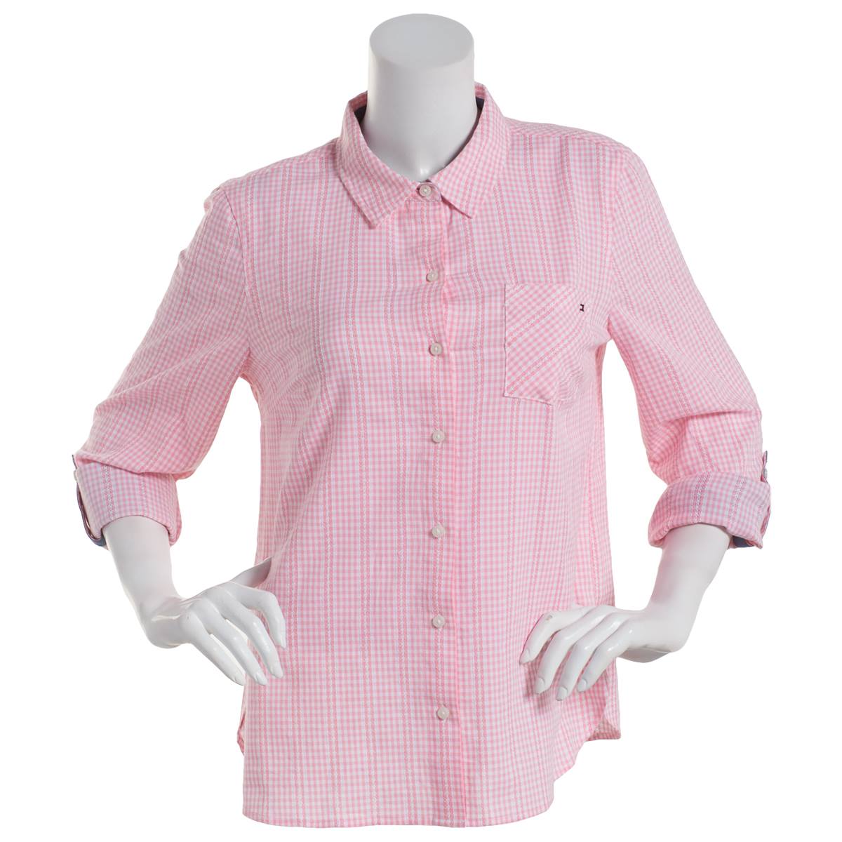 Womens Tommy Hilfiger Gingham Casual Button Down