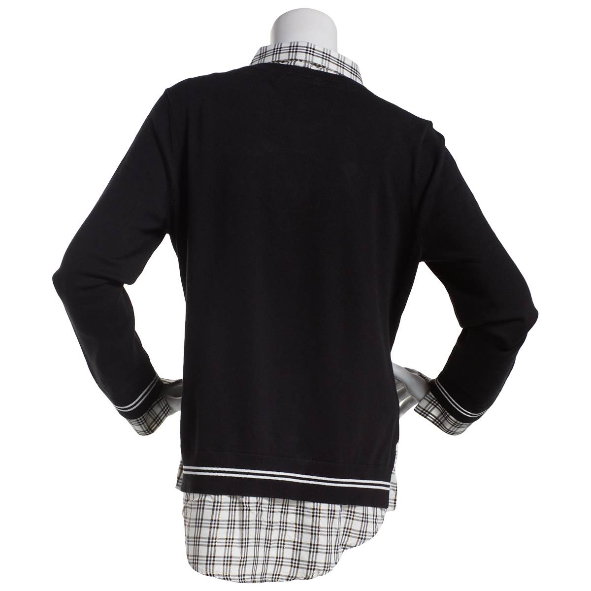 Womens Tommy Hilfiger Sport Flicker Plaid 2Fer Sweater