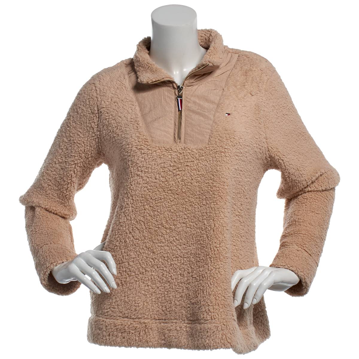 Womens Tommy Hilfiger Sport 1/4 Zip Sherpa Pullover Jacket