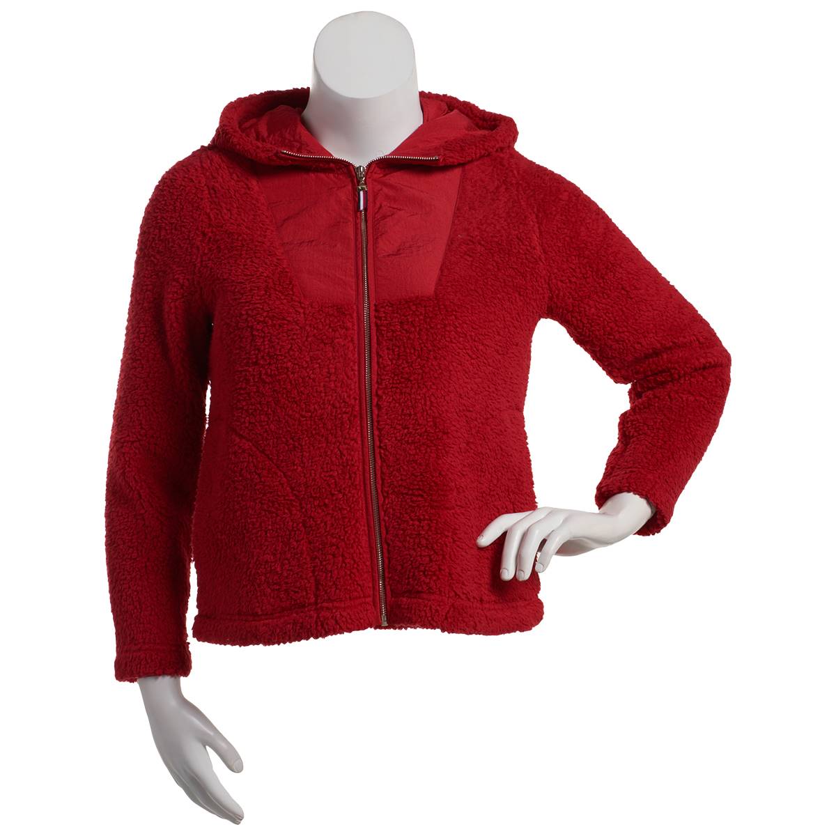 Womens Tommy Hilfiger Sport Full Zip Hooded Sherpa Jacket