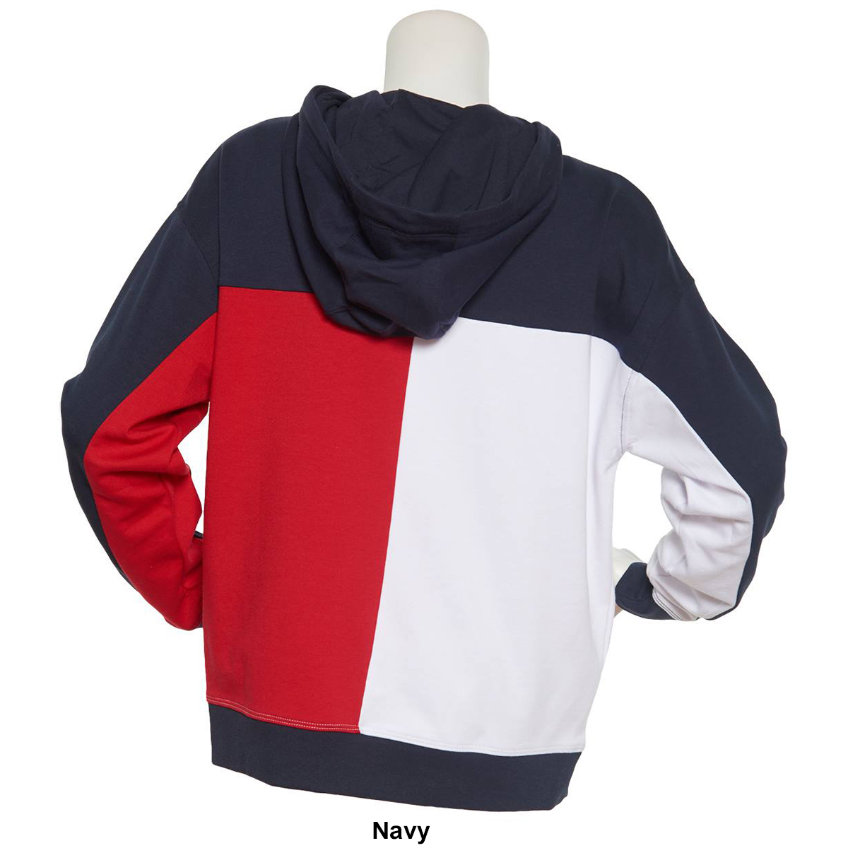 Womens Tommy Hilfiger Sport Color Block Logo Zip Front Hoodie