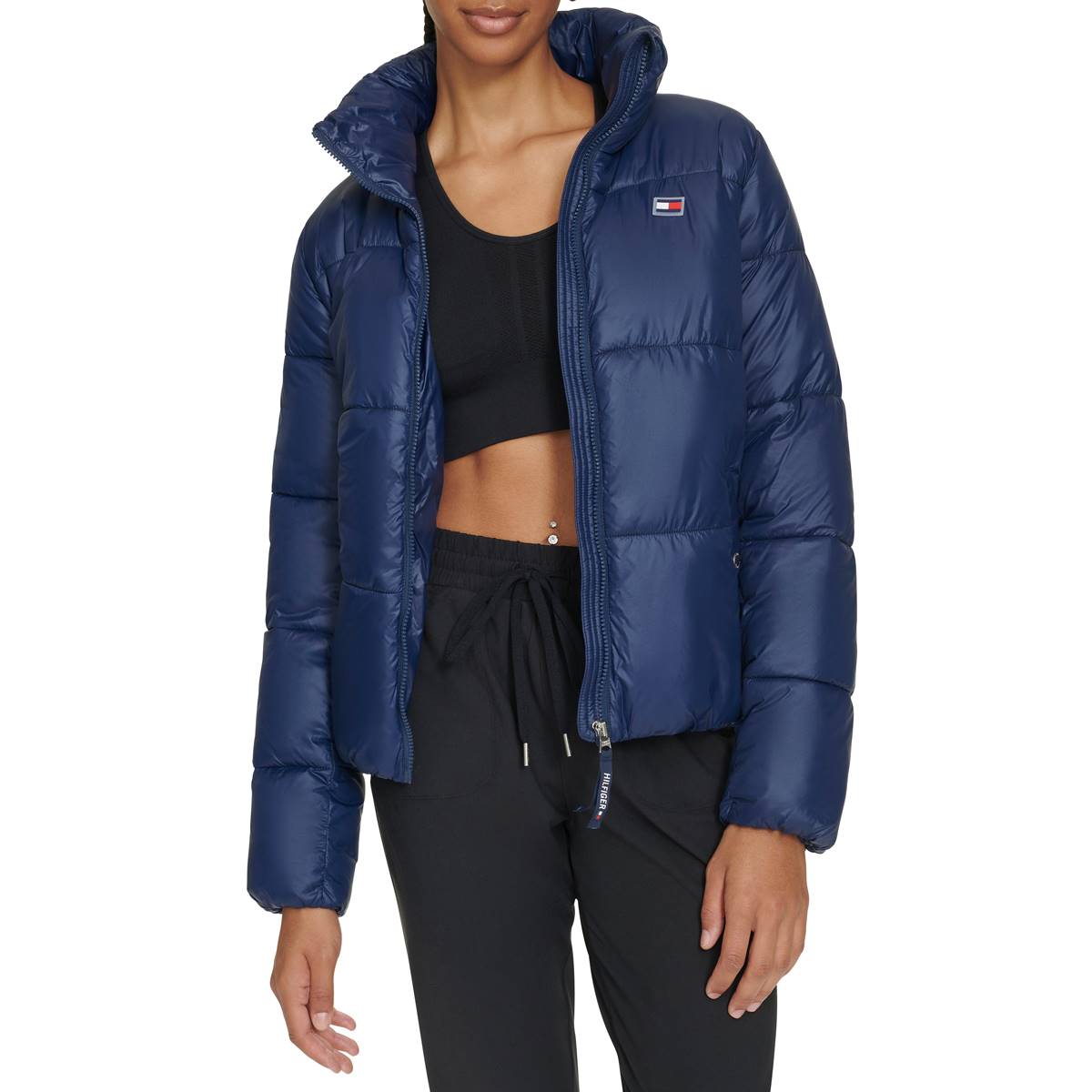 Womens Tommy Hilfiger Sport Puffer Stand Collar Active Puffer