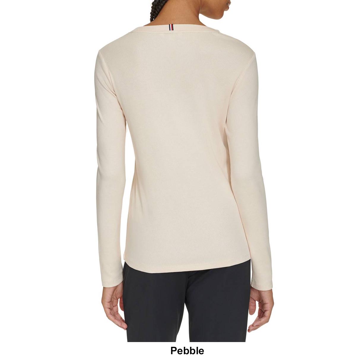 Womens Tommy Hilfiger Sport Rib-Knit Long Sleeve Tee