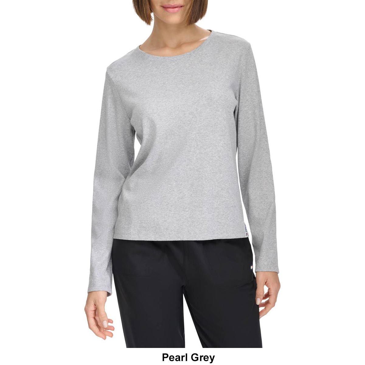 Womens Tommy Hilfiger Sport Rib-Knit Long Sleeve Tee