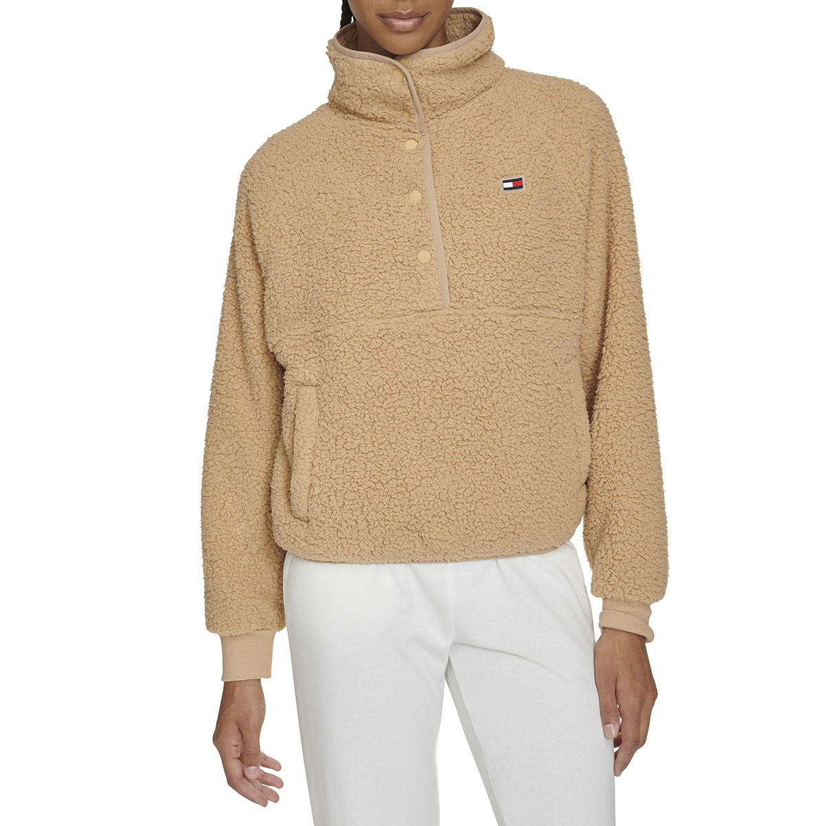 Womens Tommy Hilfiger Sport Snap Placket Sherpa Sweatshirt