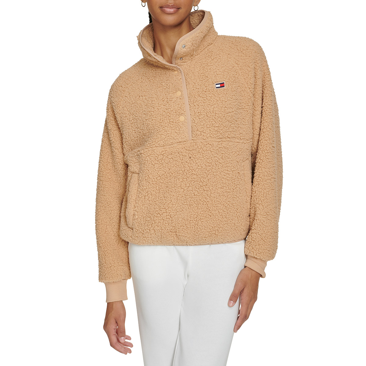 Womens Tommy Hilfiger Sport Snap Placket Sherpa Sweatshirt