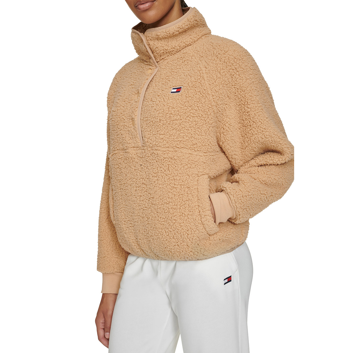 Womens Tommy Hilfiger Sport Snap Placket Sherpa Sweatshirt