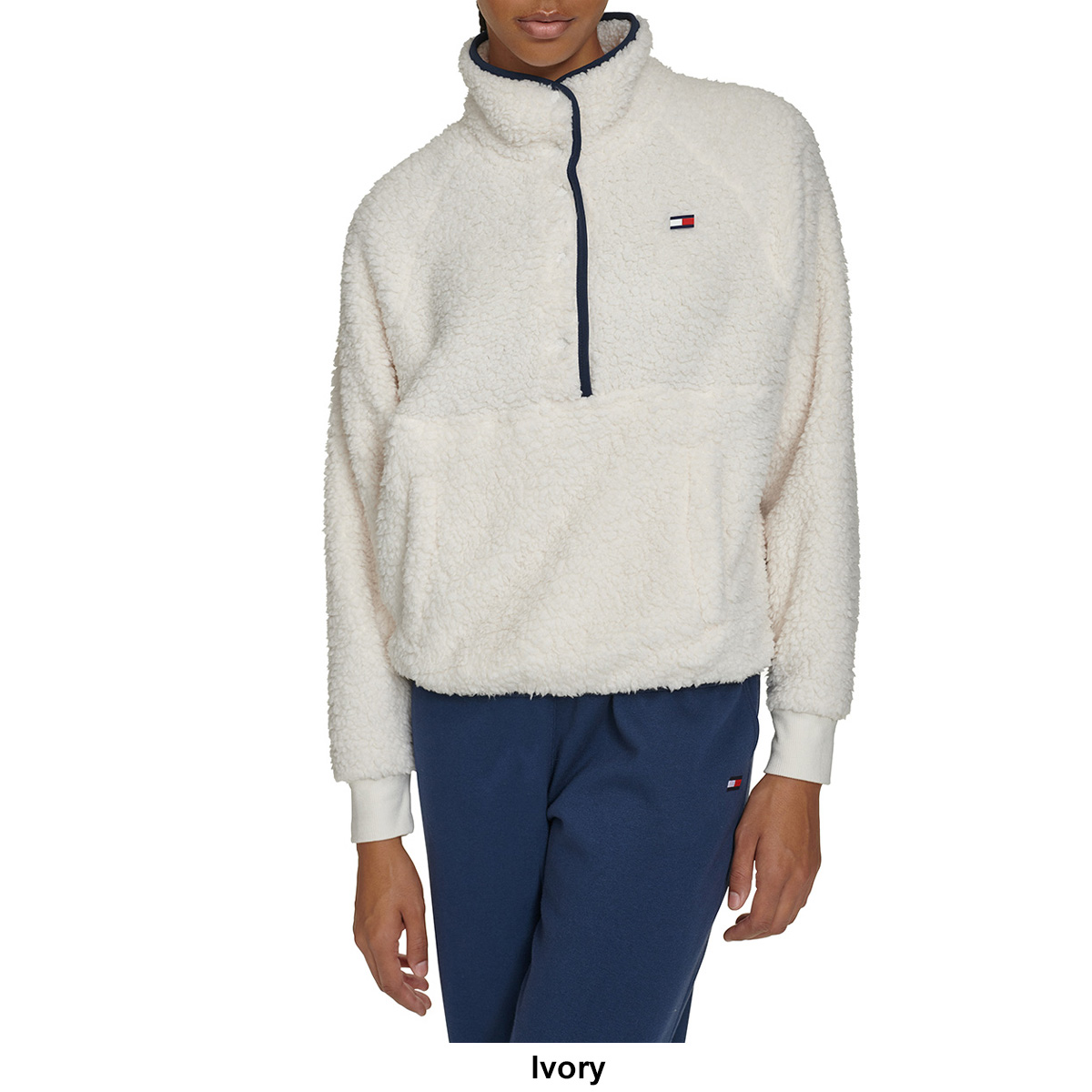 Womens Tommy Hilfiger Sport Snap Placket Sherpa Sweatshirt