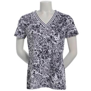 Womens Nautica Short Sleeve Shadow Floral Stripe Tee