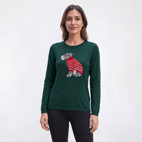 Womens Nautica Long Sleeve Terrier Crew Neck Sweater