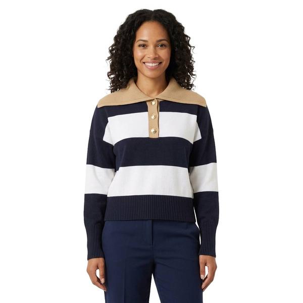 Womens Nautica Long Sleeve Stripe Shawl Color Sweater alternate view