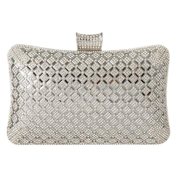 D'Margeaux Geometric Sparkle Clutch with Chain