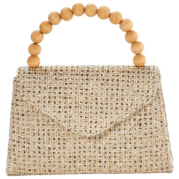 D'Margeaux Sparkle Straw Top Handle Evening Bag alternate view