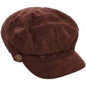 Womens Madd Hatter Solid Faux Suede Newsboy Hat alternate view