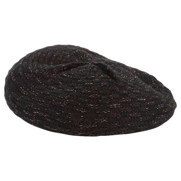 Womens Madd Hatter Metallic Knit Beret