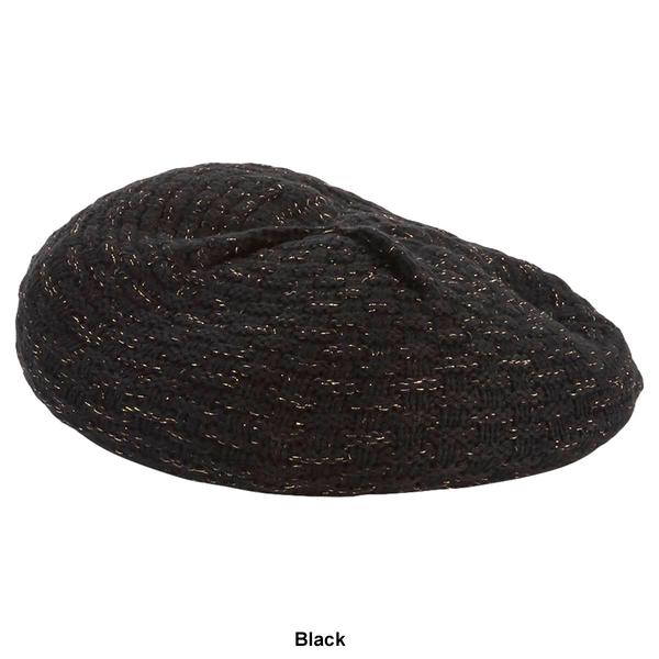 Womens Madd Hatter Metallic Knit Beret alternate view