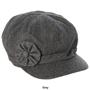 Womens Madd Hatter Lurex Flower Newsboy Hat alternate view