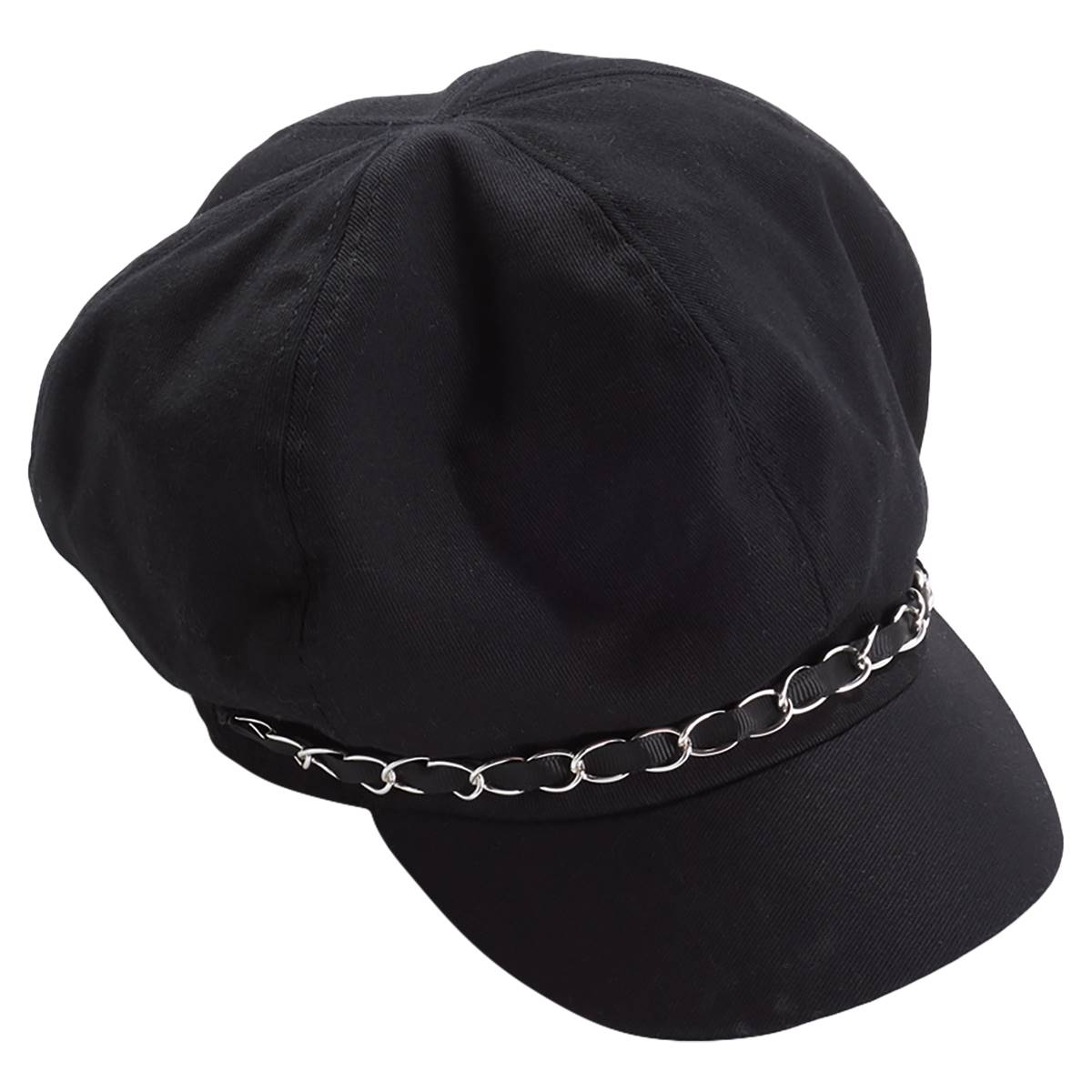 Womens Madd Hatter Newsboy Hat W/Chain Link